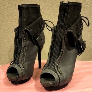 Peep Toe Ankle High Heel Booties